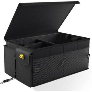 Collapsible Car Trunk Organizer with Lid 65L Storage for SUV Truck Van Non Slip